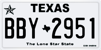 TX license plate BBY2951