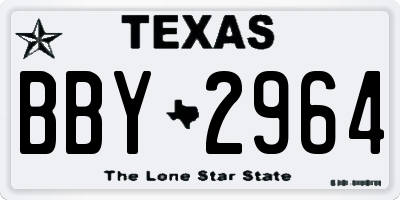 TX license plate BBY2964