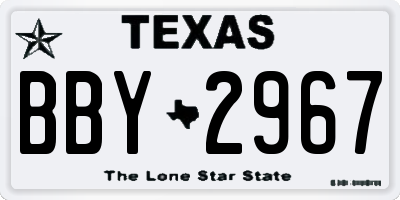 TX license plate BBY2967