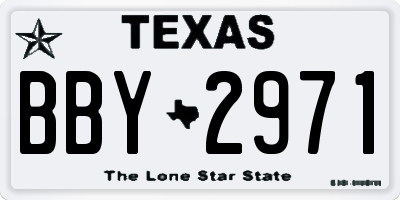 TX license plate BBY2971