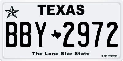TX license plate BBY2972