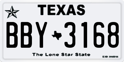 TX license plate BBY3168