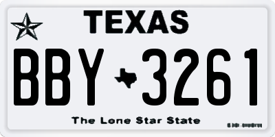 TX license plate BBY3261