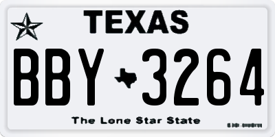 TX license plate BBY3264