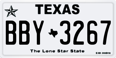 TX license plate BBY3267