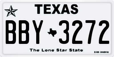 TX license plate BBY3272