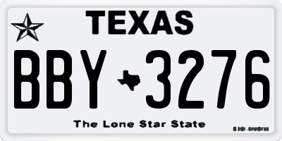 TX license plate BBY3276