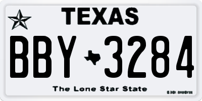 TX license plate BBY3284