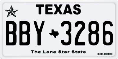 TX license plate BBY3286