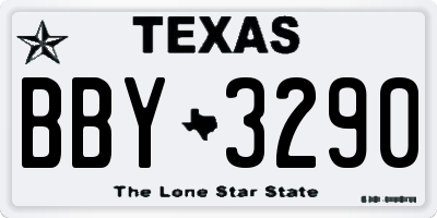 TX license plate BBY3290