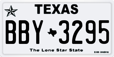 TX license plate BBY3295