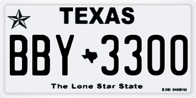 TX license plate BBY3300