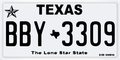 TX license plate BBY3309