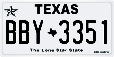 TX license plate BBY3351