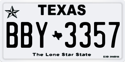 TX license plate BBY3357