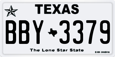 TX license plate BBY3379