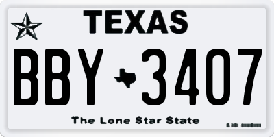 TX license plate BBY3407