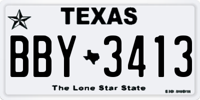 TX license plate BBY3413