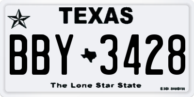 TX license plate BBY3428