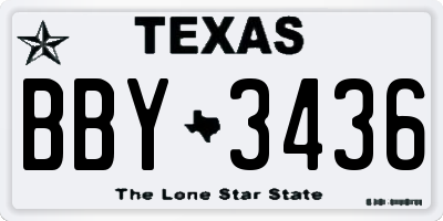 TX license plate BBY3436