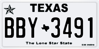 TX license plate BBY3491