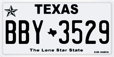 TX license plate BBY3529