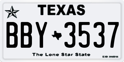 TX license plate BBY3537