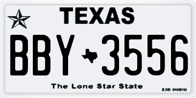 TX license plate BBY3556