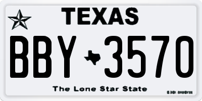 TX license plate BBY3570