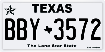 TX license plate BBY3572
