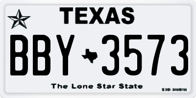 TX license plate BBY3573
