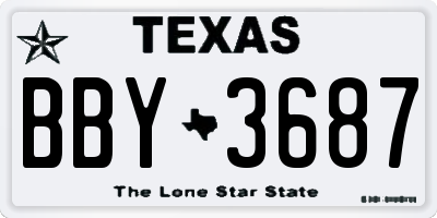 TX license plate BBY3687