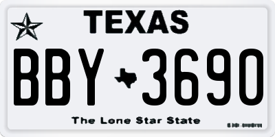 TX license plate BBY3690