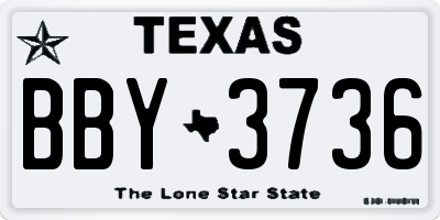 TX license plate BBY3736