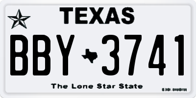 TX license plate BBY3741