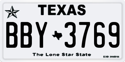 TX license plate BBY3769