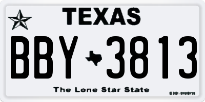 TX license plate BBY3813