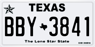 TX license plate BBY3841
