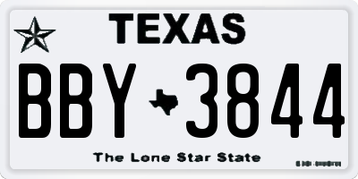 TX license plate BBY3844