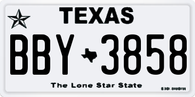 TX license plate BBY3858
