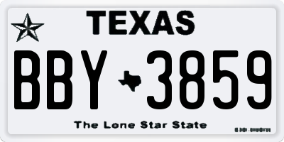 TX license plate BBY3859