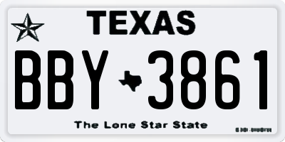 TX license plate BBY3861