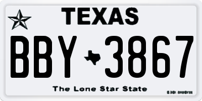TX license plate BBY3867
