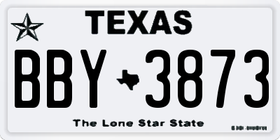 TX license plate BBY3873