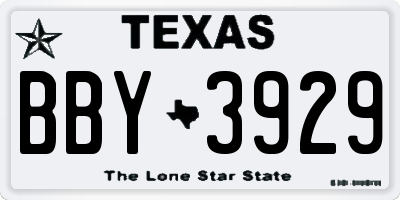 TX license plate BBY3929