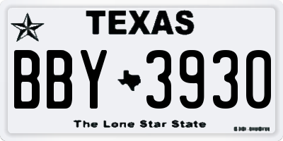 TX license plate BBY3930