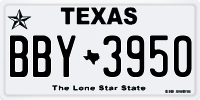 TX license plate BBY3950