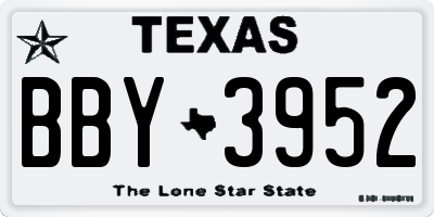 TX license plate BBY3952