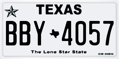 TX license plate BBY4057