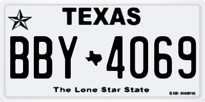 TX license plate BBY4069
